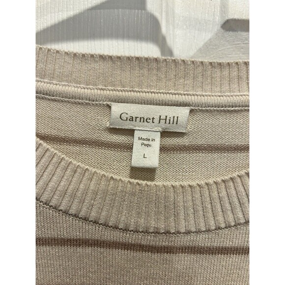 Garnet Hill 100% Pima Cotton Boxy Striped Sweater Lightweight Oversized Large - Picture 4 of 8